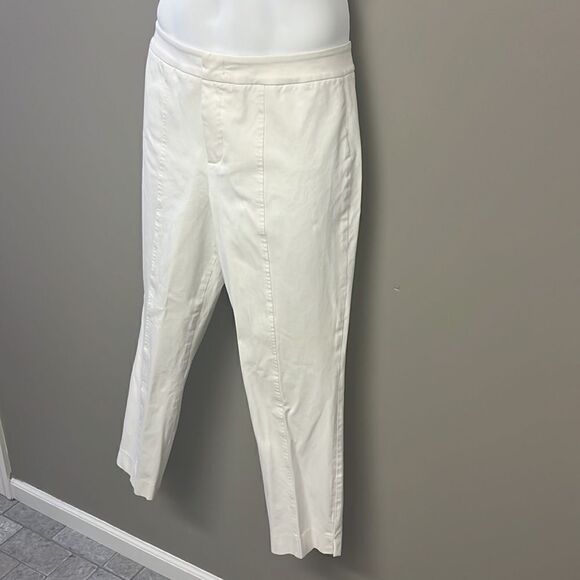 NYDJ Cream Ankle Pants with Front and Back Pleating - Picture 2 of 14